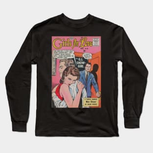 Vintage Romance Comic Book Cover - Girls In Love Long Sleeve T-Shirt